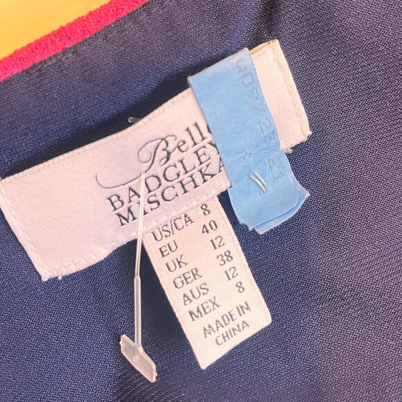 Belle Badgley Mischka Midi Dress Size US 8 Dark Blue (A07) - Picture 8 of 8